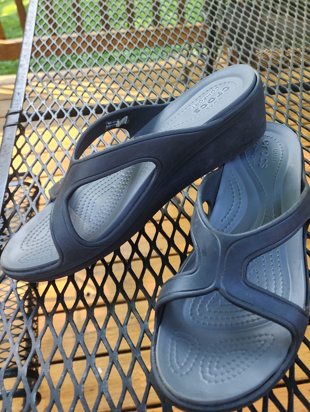 Crocs Slip On 2" Wedge Sandals Size 9 - Picture 5 of 12